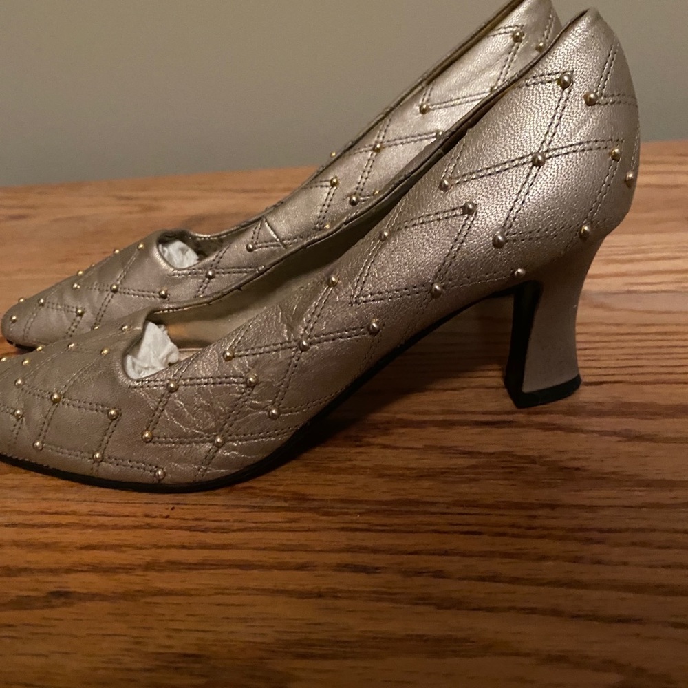 J Renee studded gold pumps